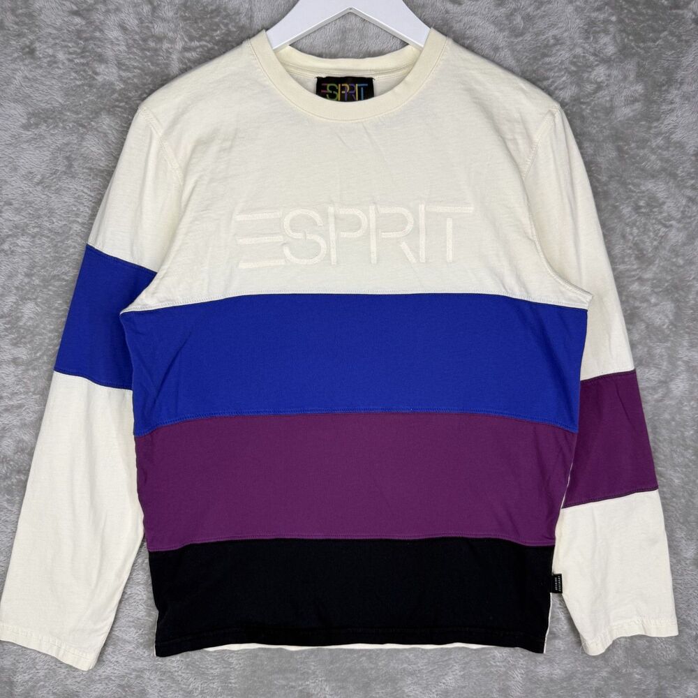 Esprit Opening Ceremony T-Shirt Womens Small Long Sleeve Colorblock Oversized